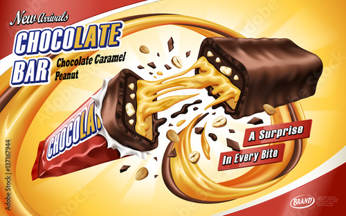 caramel chocolate bar ad