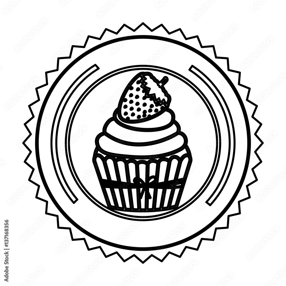 emblem muffin cupcakes icon design, vector illustration emblem muffin cupcakes icon design, vector illustration
