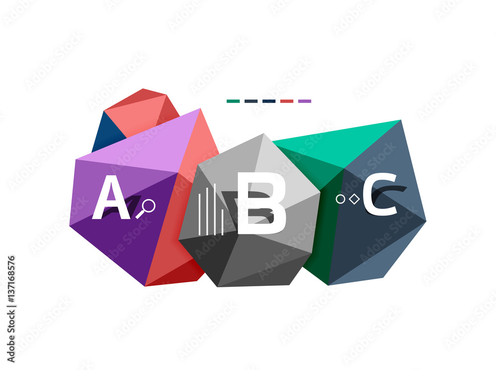 Abstract triangle low poly infographic template Abstract triangle low poly infographic template