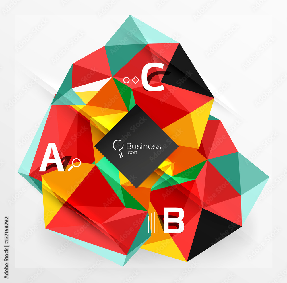 Mosaic low poly abstract background with infographics Mosaic low poly abstract background with infographics