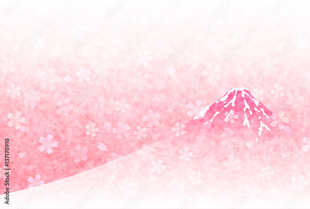 Fototapeta premium 桜 春 富士山 背景
