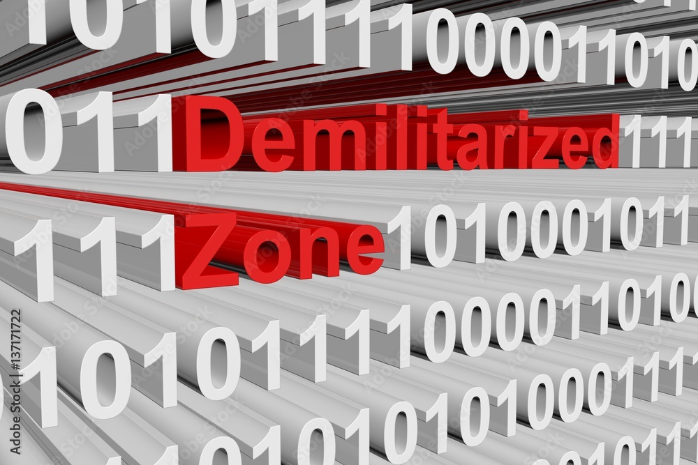 demilitarized zone in the form of binary code, 3D illustration