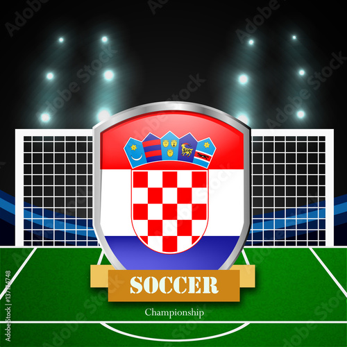 Illustration of Croatia flag participating in soccer tournament