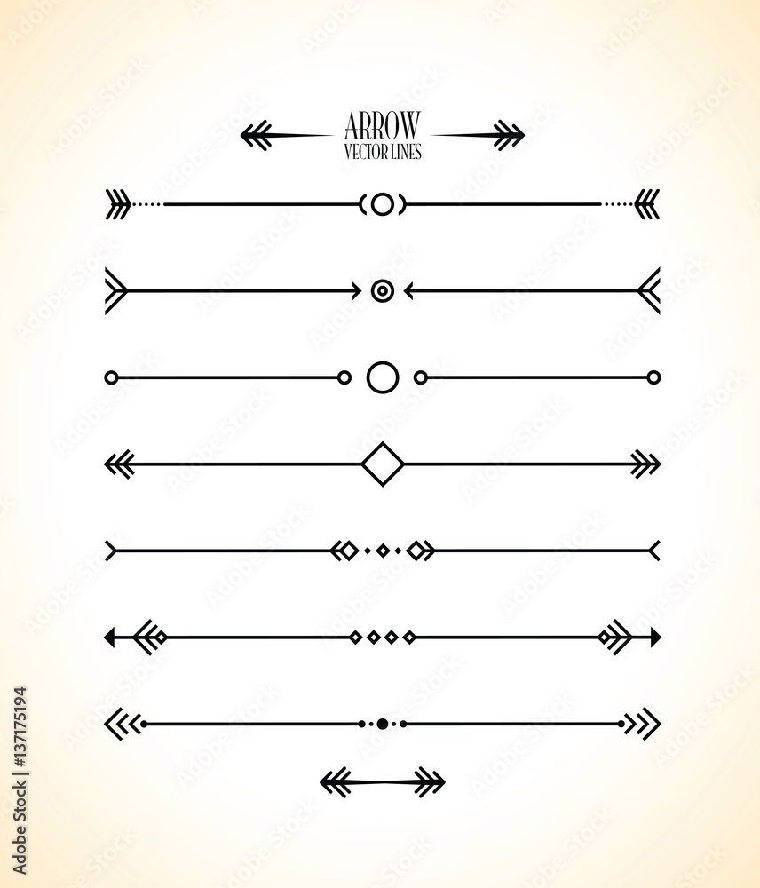 abstract arrow line set