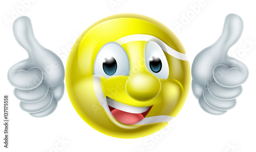 Cartoon Tennis Ball Character