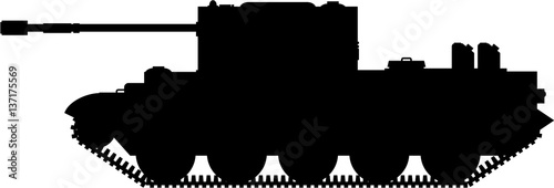 Military Tank in Silhouette