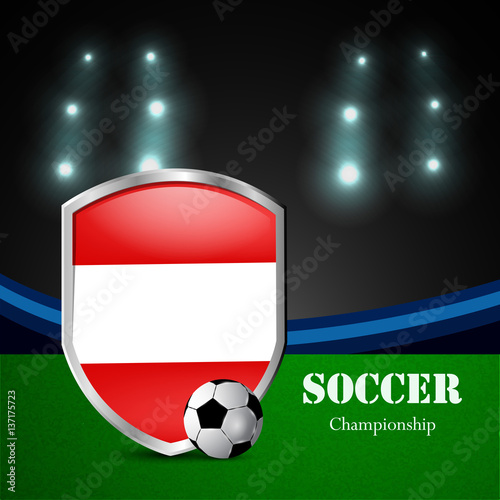 Illustration of Austria flag participating in soccer tournament