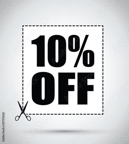 ten per cent off scissors sign
