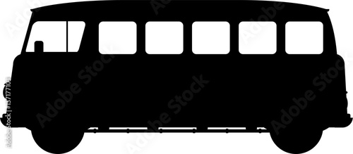 Hippie Camper Bus in Silhouette