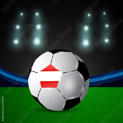 Illustration of Austria flag participating in soccer tournament