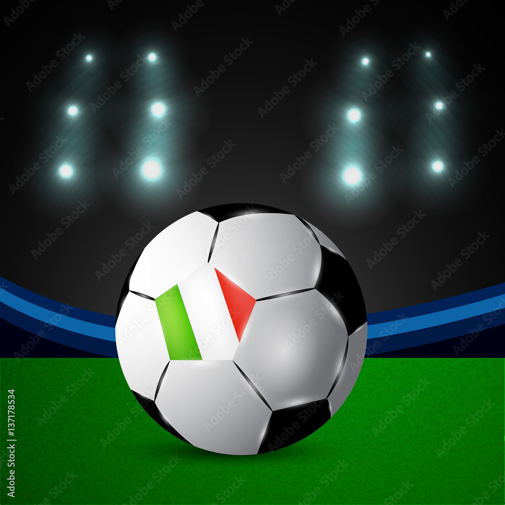 Fototapeta premium Illustration of Italy flag participating in soccer tournament
