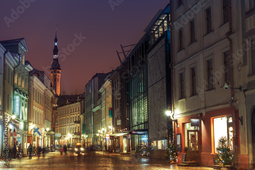 night view of the street, Tallinn © MKavalenkau