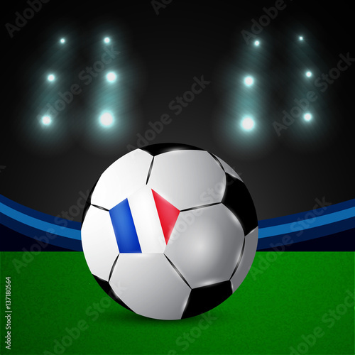Illustration of France flag participating in soccer tournament