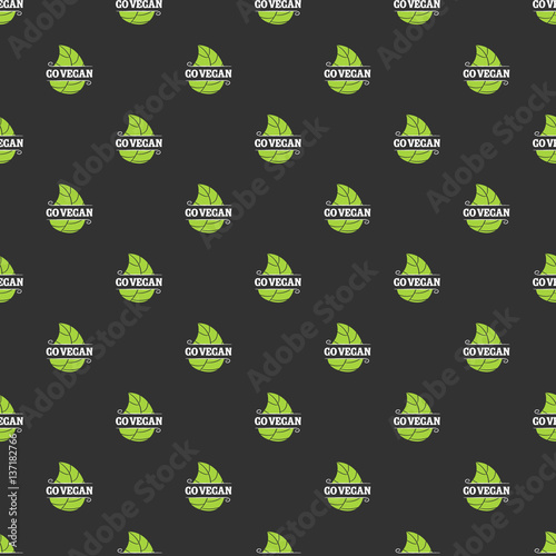 Go vegan seamless pattern