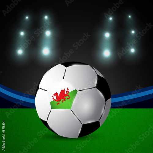 Illustration of Wales flag participating in soccer tournament
