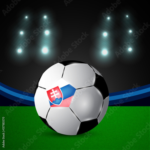 Illustration of Slovakia flag participating in soccer tournament