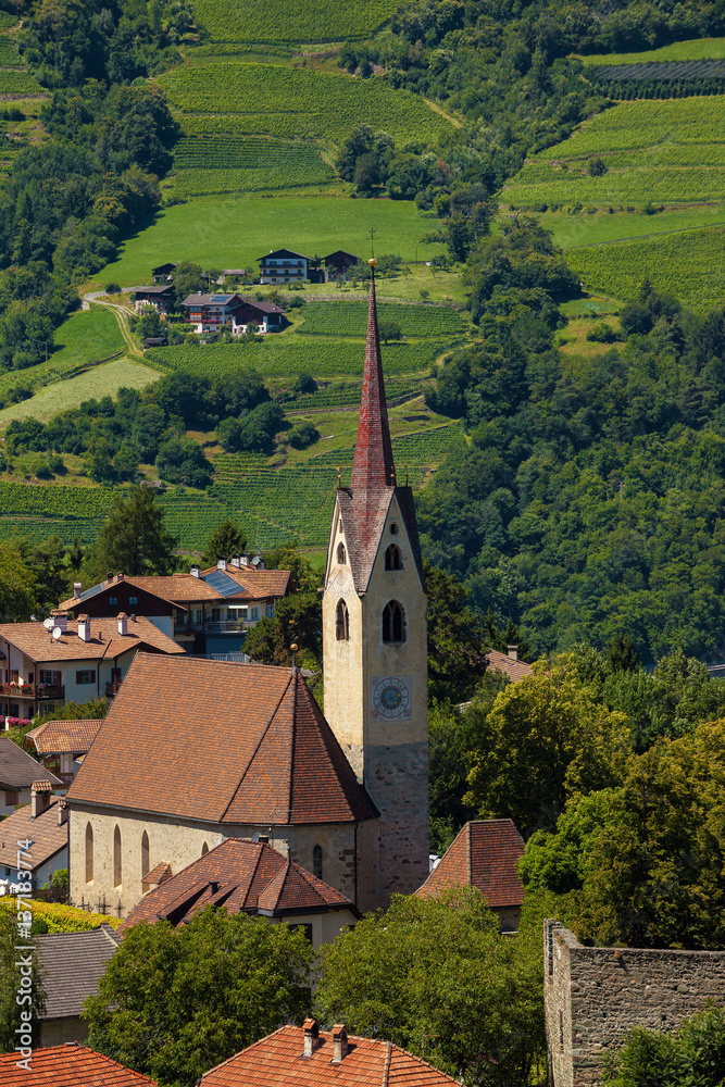 Small town of Gufidaun (Gudon) near Klausen in south Tirol, Italy
