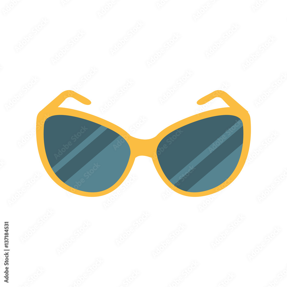 Fototapeta premium Stylish Dark Shades Eye Protection Against Sun Accessory, Part Of Summer Beach Vacation Series Of Illustrations