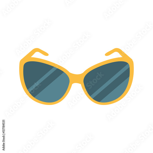 Stylish Dark Shades Eye Protection Against Sun Accessory, Part Of Summer Beach Vacation Series Of Illustrations