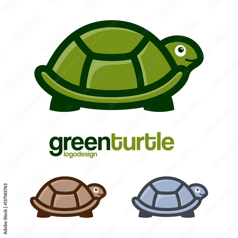 Obraz premium Turtle Logo Side View