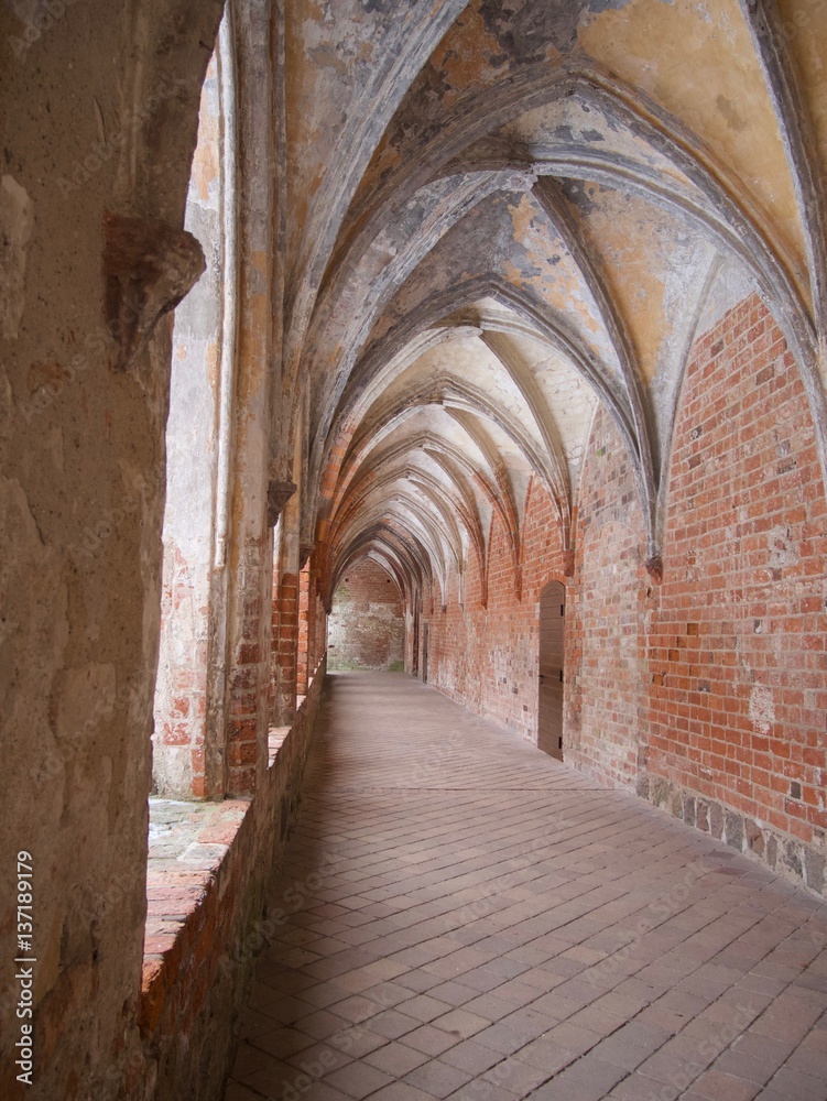Vaulted ceiling on a historic medieval building