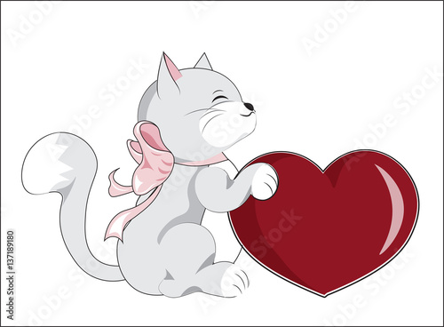 kitten with heart © lollitta