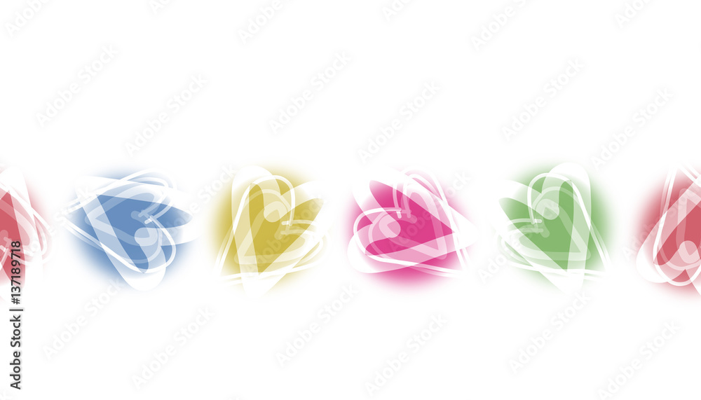 Hearts seamless  banner. Raster background.