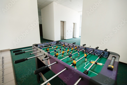 Foosball table soccer .sport team football players photo