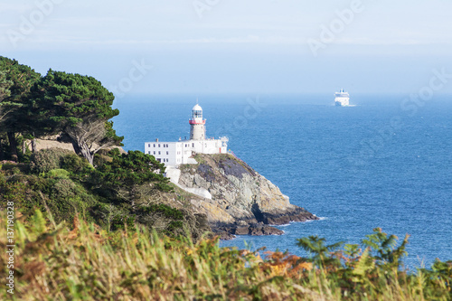 Cliffs in Howth and lighthouse, Ireland