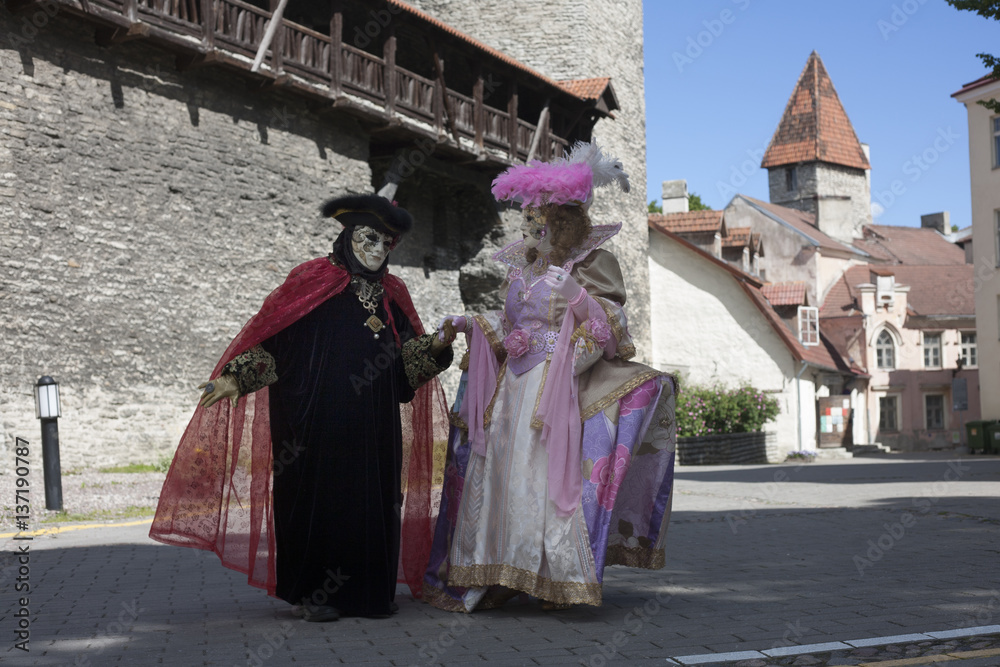 Venetian masks in the old Tallinn