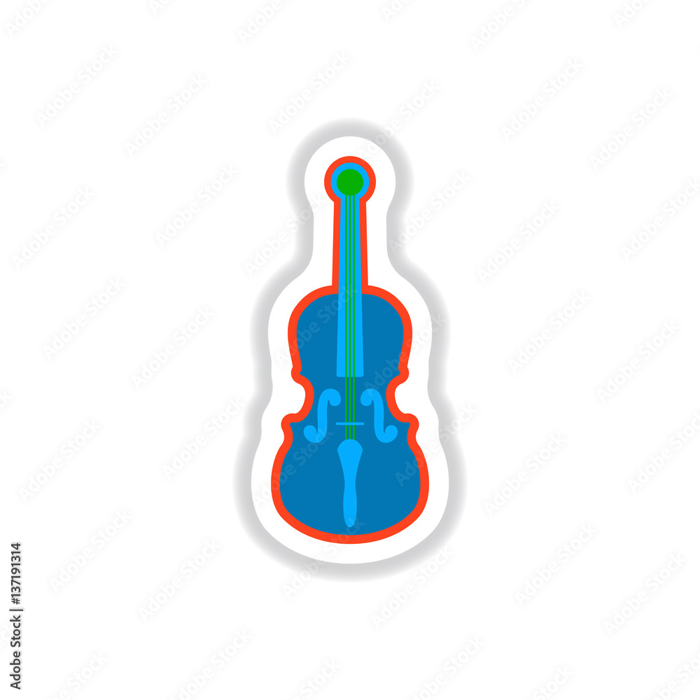 Naklejka premium color label design collection of musical instrument violin