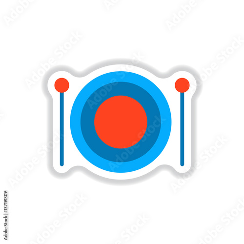 color label design collection of musical instrument drum