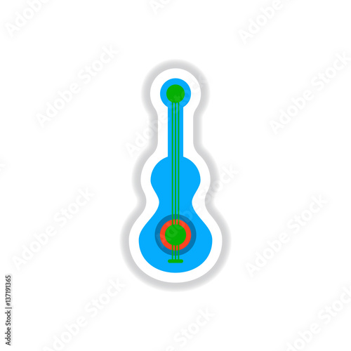 color label design collection of musical instrument guitar