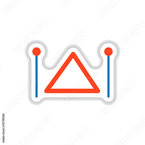 color label design collection of musical instrument triangle