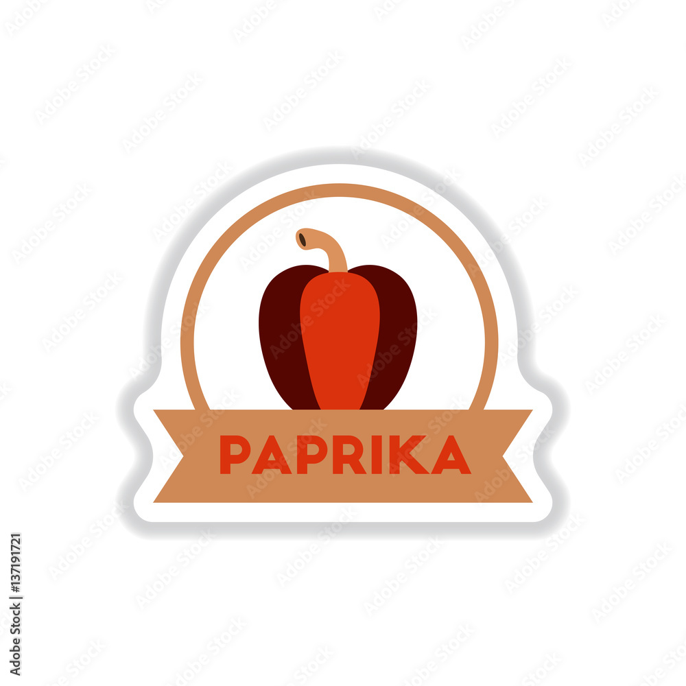 Obraz premium Label icon on design sticker collection paprika with ribbon