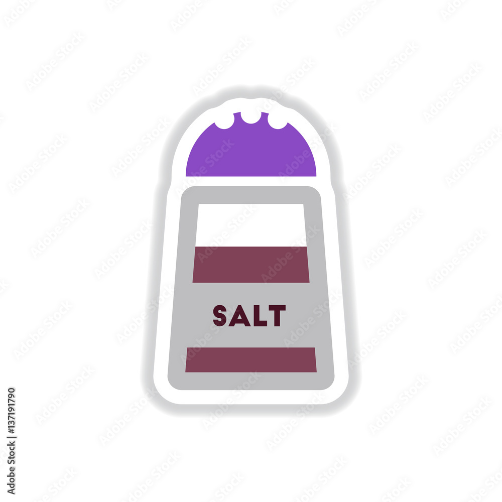 Label icon on design sticker collection salt shaker Label icon on design sticker collection salt shaker