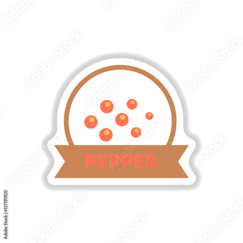 Label icon on design sticker collection kitchenware seasoning papper with ribbon