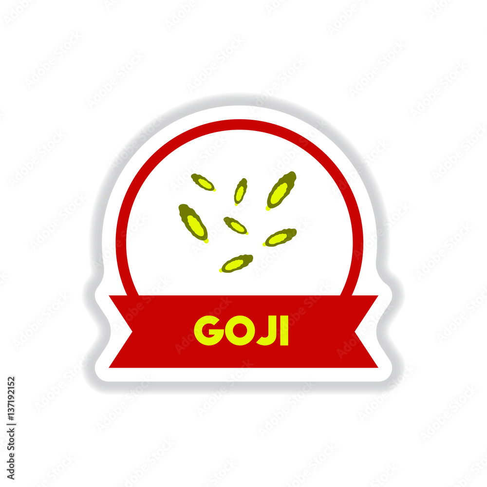 Label icon on design sticker collection kitchenware seasoning goji with ribbon Label icon on design sticker collection kitchenware seasoning goji with ribbon
