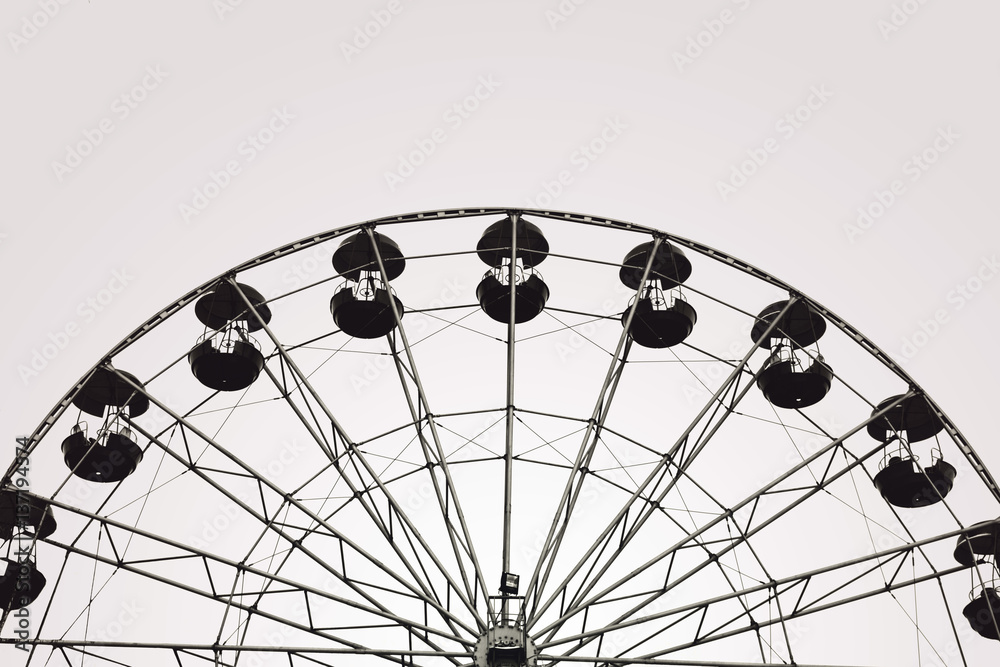 Ferris wheel, black and white photography Ferris wheel, black and white photography