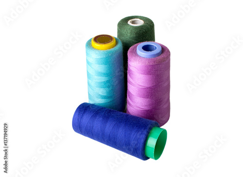 Sewing threads multicolored .