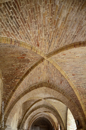 beautiful bricked arches in an old building