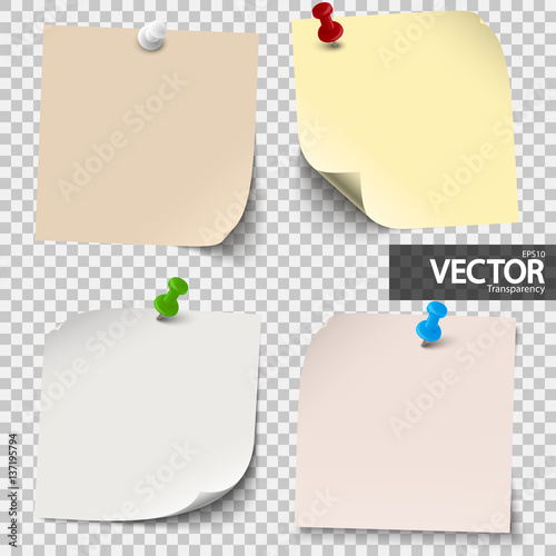 colored sticky notes with vector transparency