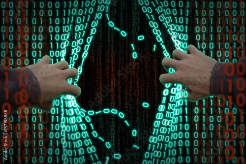 The hacker enters the computer. The concept of computer security