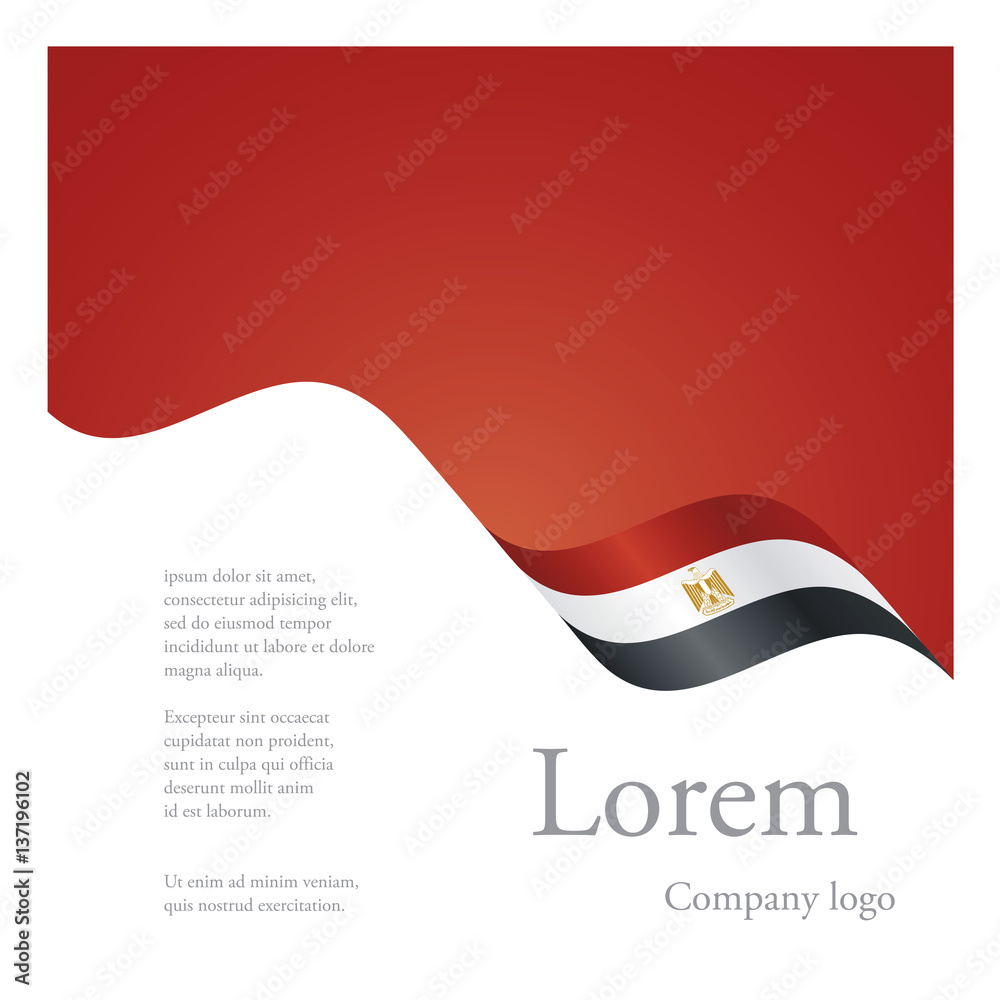 Fototapeta premium New brochure abstract design modular single pattern of wavy flag ribbon of Egypt