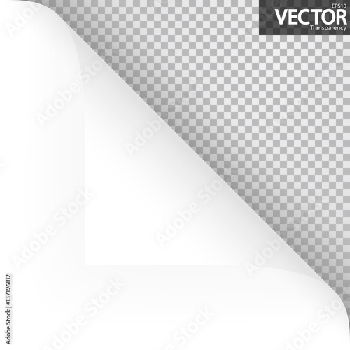 Paper corner with vector transparency