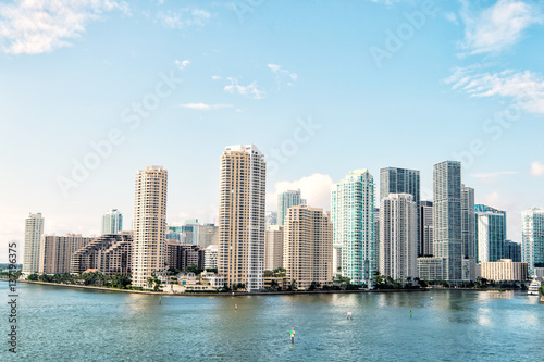 Miami  Seascape with skyscrapers in Bayside  downtown