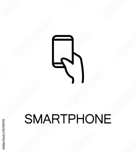 Hand with smarphone, tablet icon