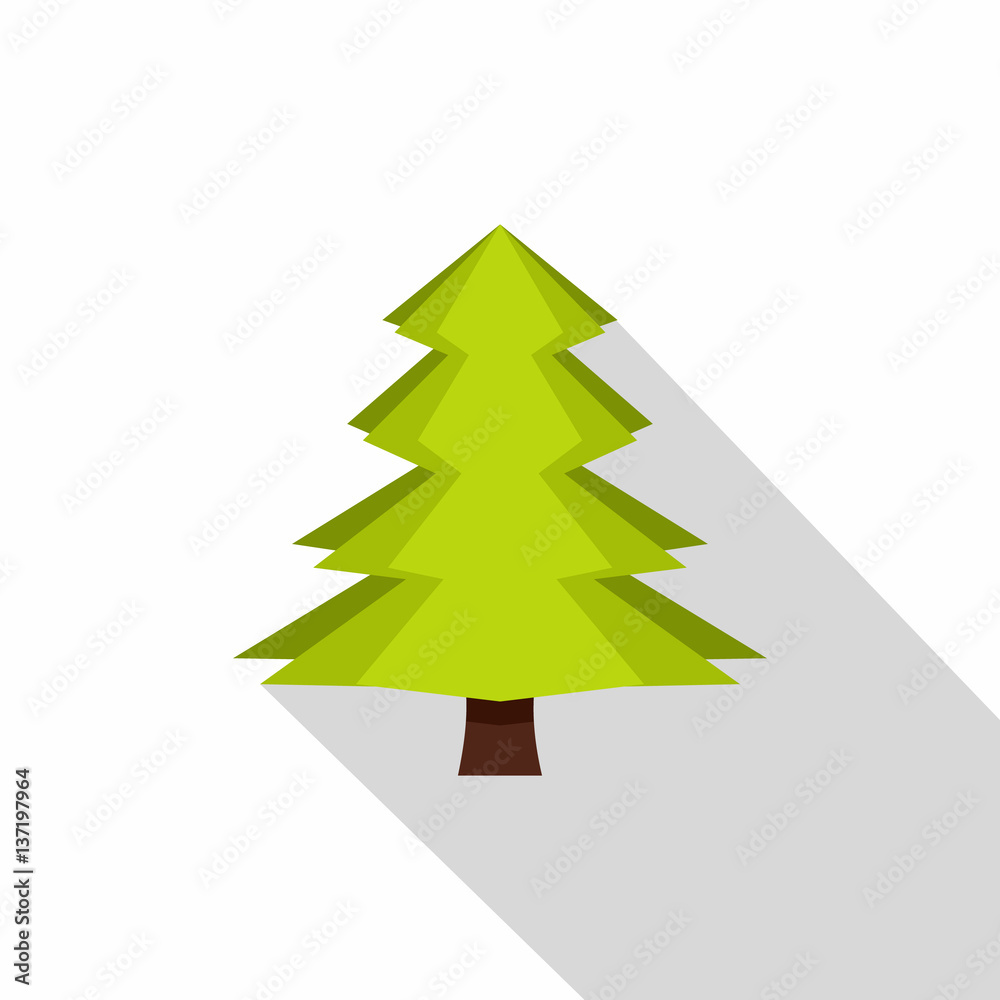 Canadian fir icon, flat style Canadian fir icon, flat style