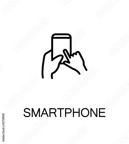 Hand with smarphone, tablet icon