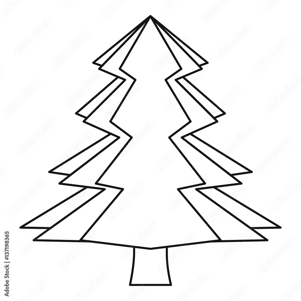 Spruce icon, outline style Spruce icon, outline style